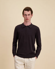 Woolline Zipped Polo Burgundy