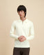 Woolline Zipped Polo Still White