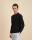 Woolline Zipped Polo Onyx Black